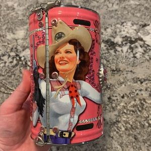 Vintage Little Earth “Ride ‘Em Cowboy!” Pink Purse with Swarovski Crystal Detail